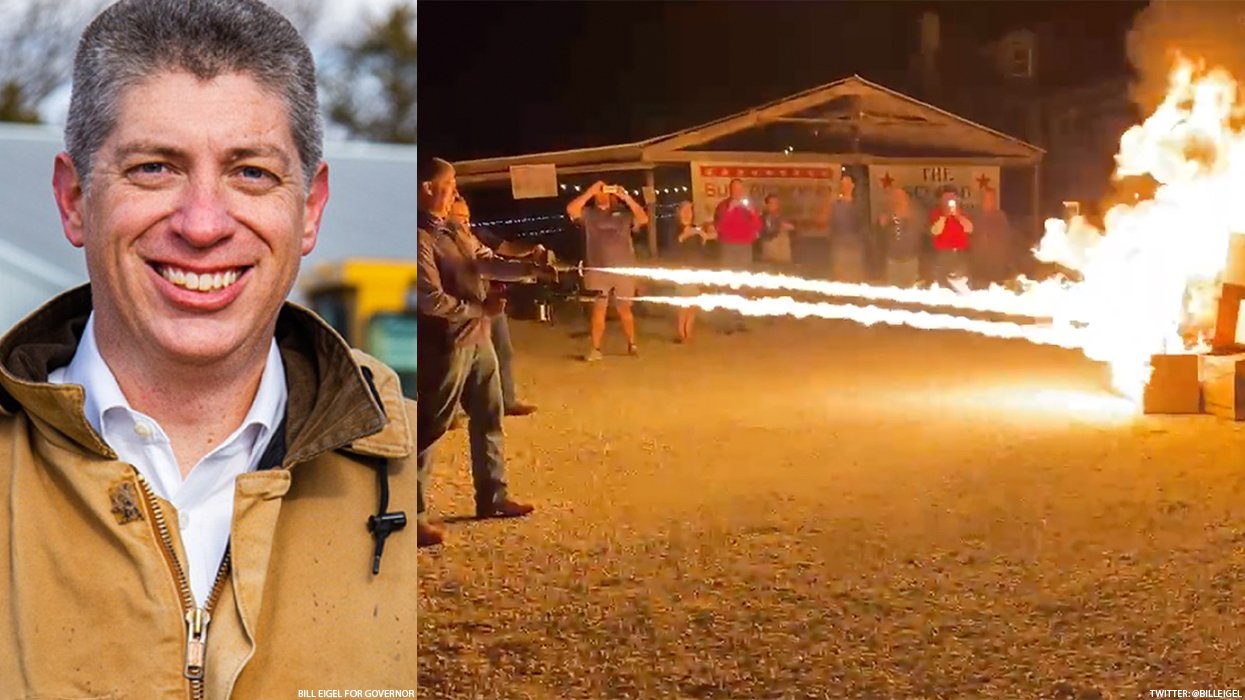 Bill Eigel and the flamethrower video