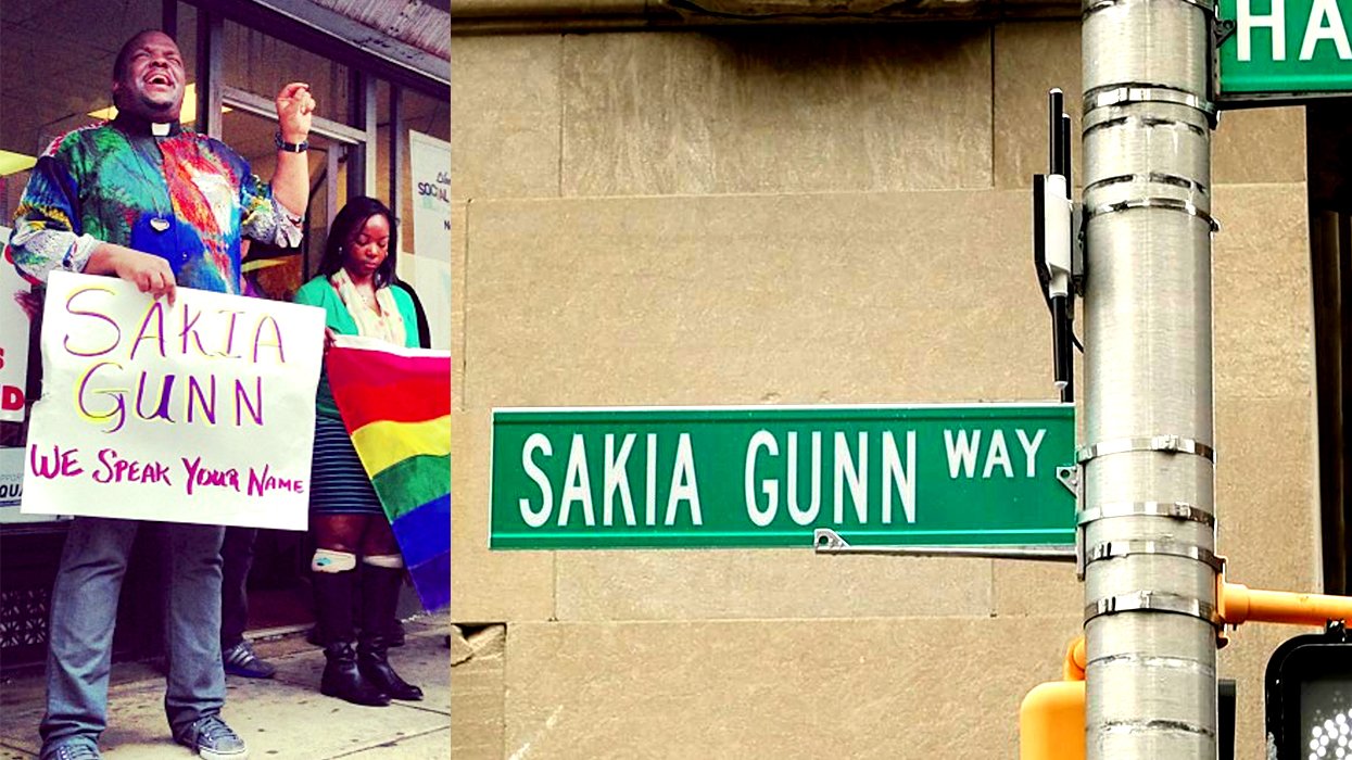 Newark Murdered Teen Lesbian Memorial New Street Sign Sakia Gunn Way