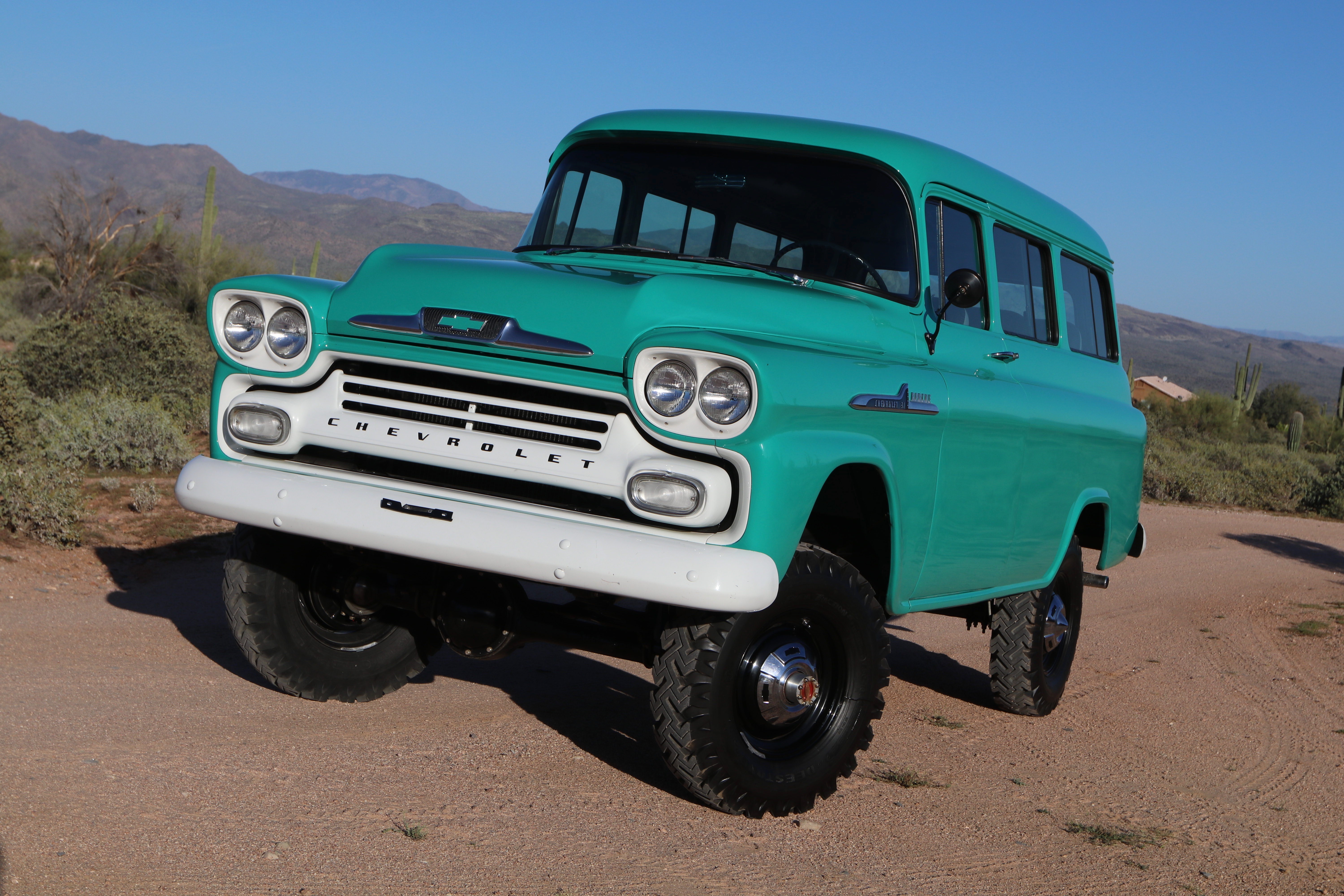 This 1958 Chevrolet Suburban Carryall Was Converted To NAPCO 4x4 Specifications