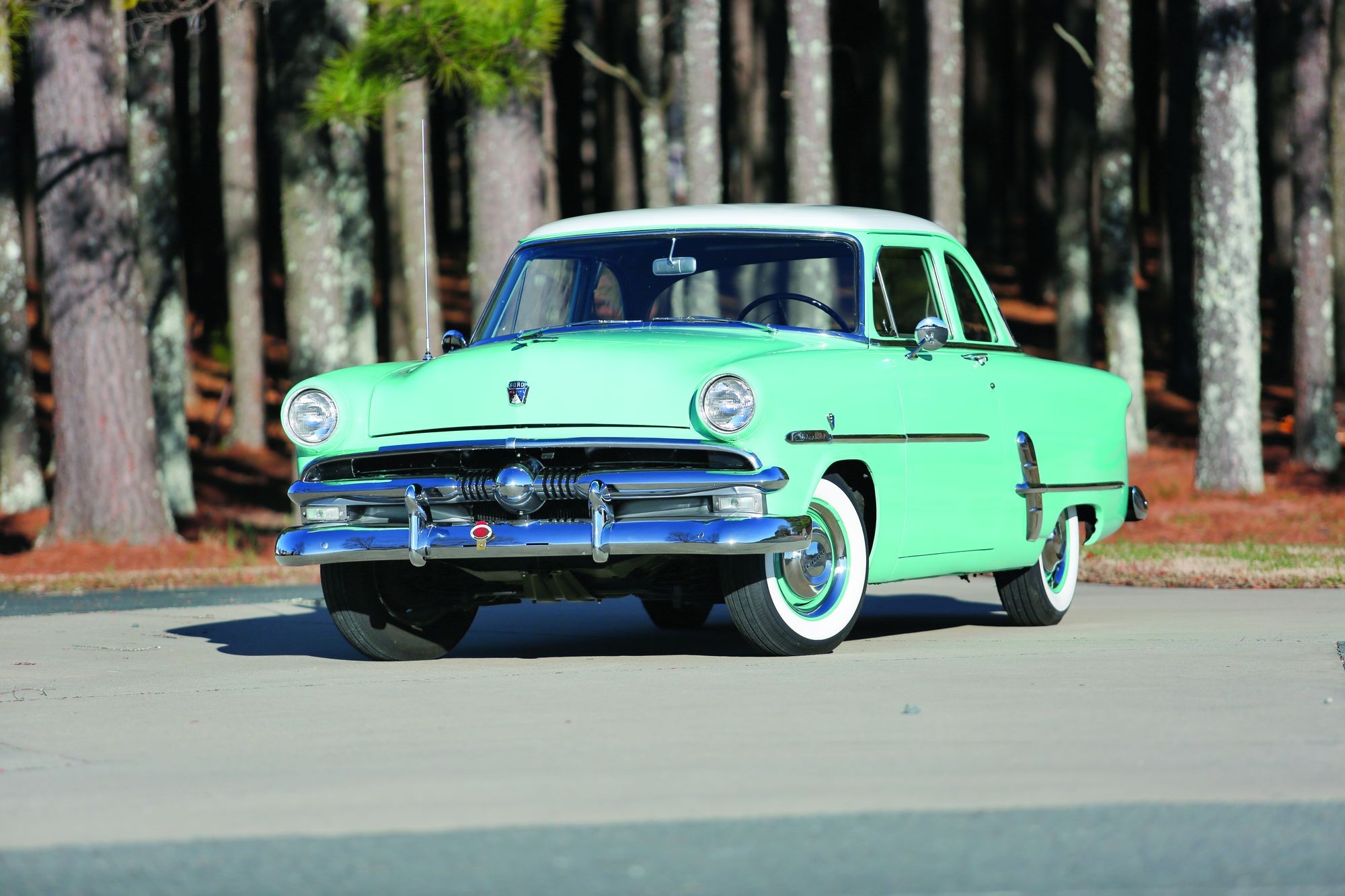 This Restored 1953 Ford Customline Club Coupe Houses Overdrive And A Ford Flathead V-8