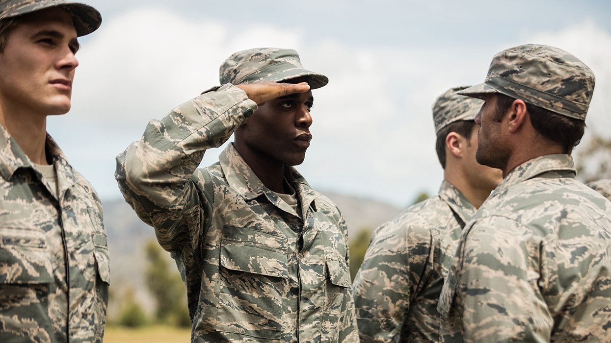 US military salute boot camp