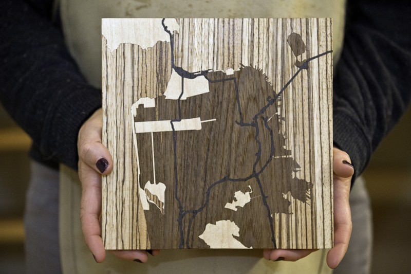 Scenes of the City Woodcut Maps 7x7 Bay Area