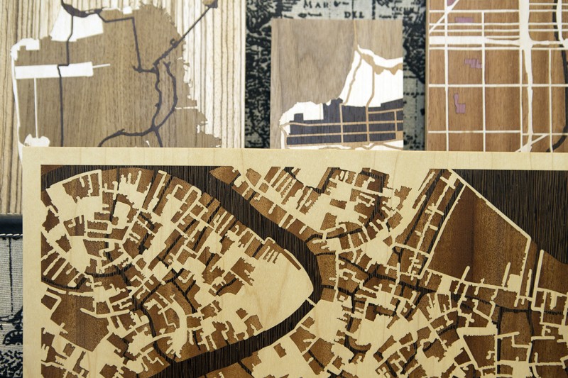 Scenes of the City Woodcut Maps 7x7 Bay Area