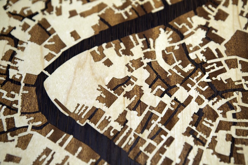 Scenes of the City Woodcut Maps 7x7 Bay Area