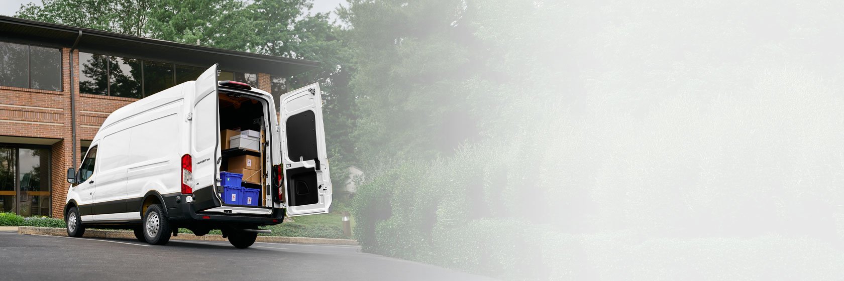 Delivery van on the road