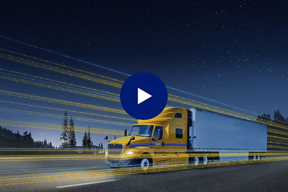 Penske truck driving in the winter