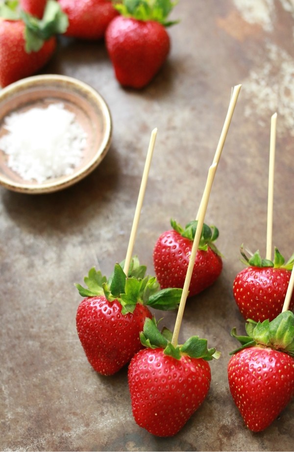 Chocolate and Sea Salt Covered Strawberries With Champagne Tasting
