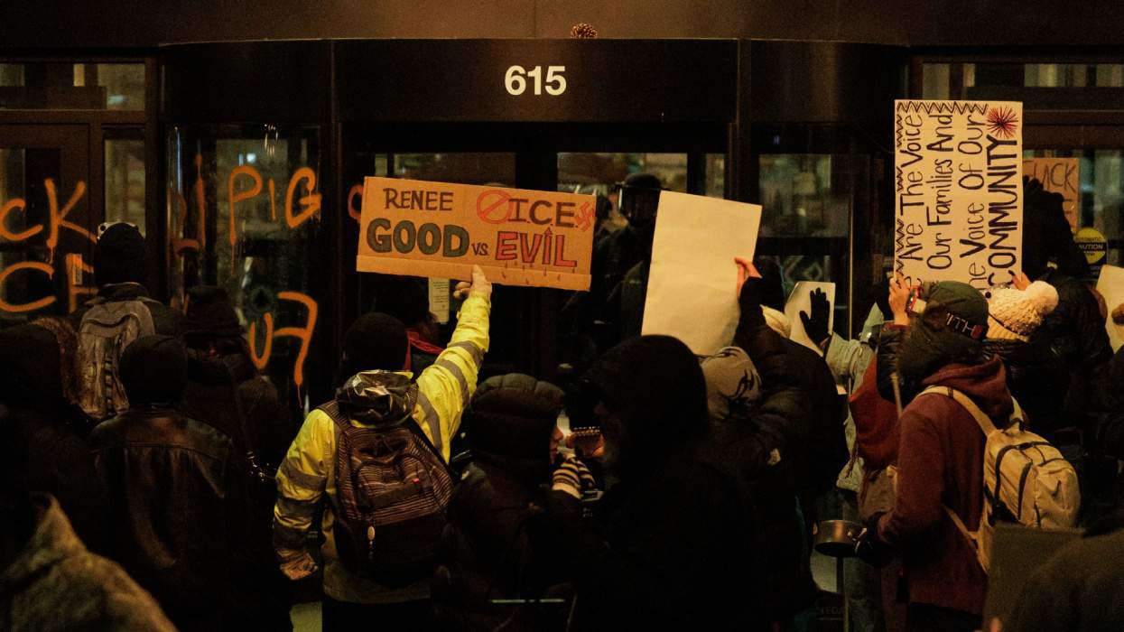 Anti-ICE protest outside Graduate Hotel Minneapolis