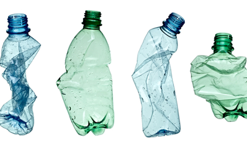 green plastic bottles