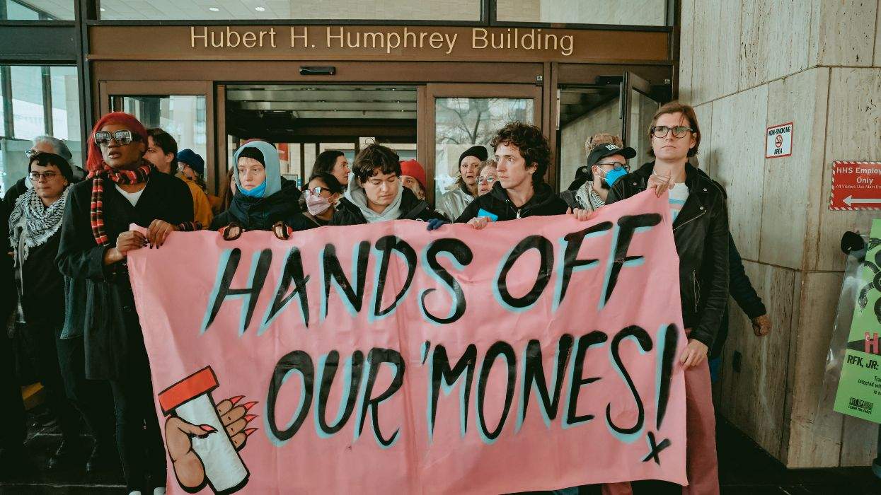 Protesters at Department of Health and Human Services