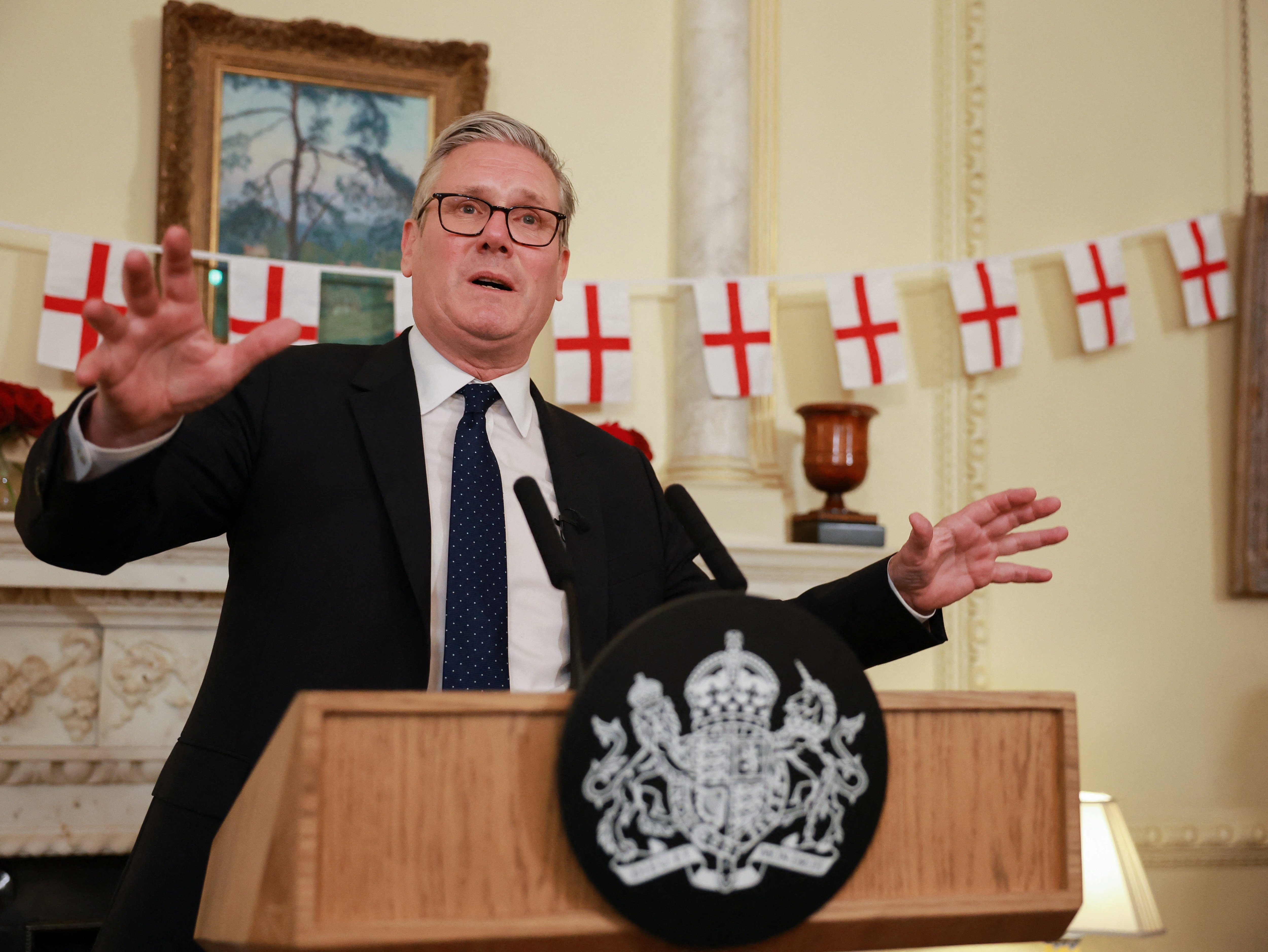Keir Starmer will fly St George's flag from No10 for next England game after PM accused of being 'plastic patriot'