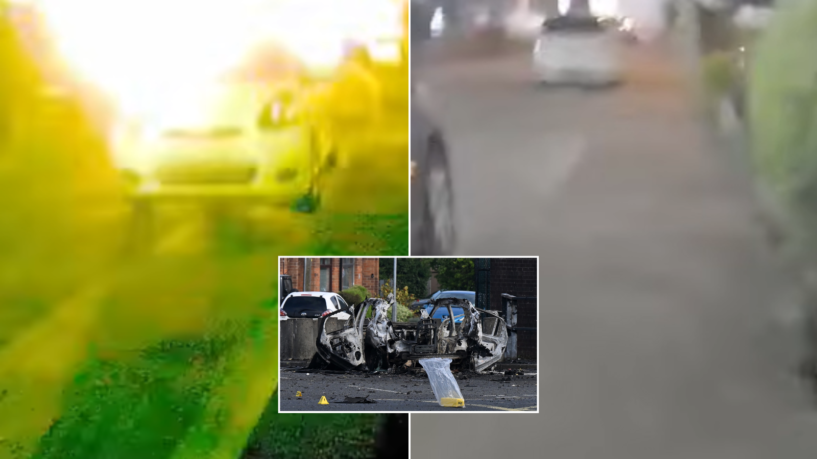 Watch the moment police officer cheats death after car bomb explodes just metres from him