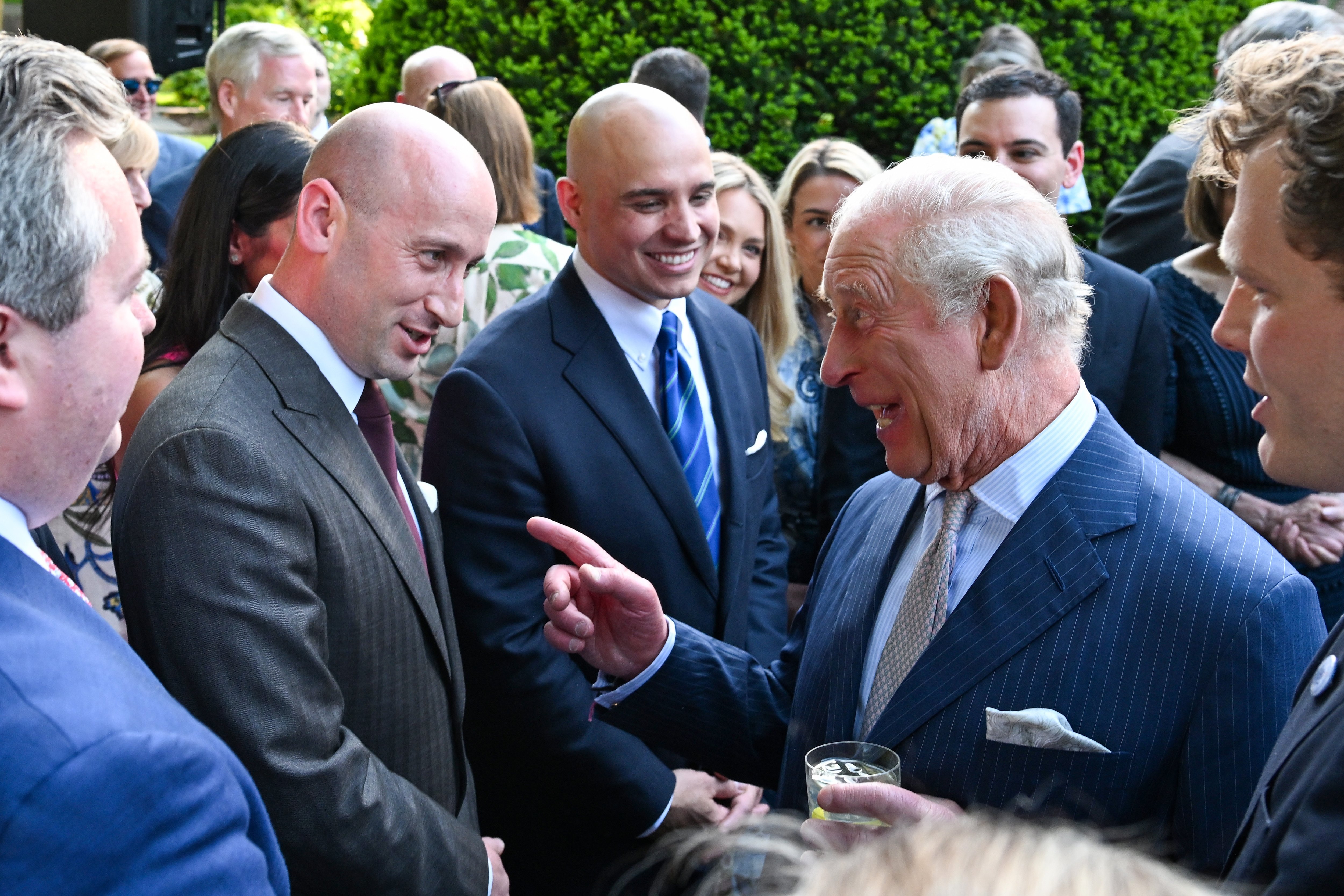 King Charles and Queen Camilla pictured mingling with US politicians at Garden Party