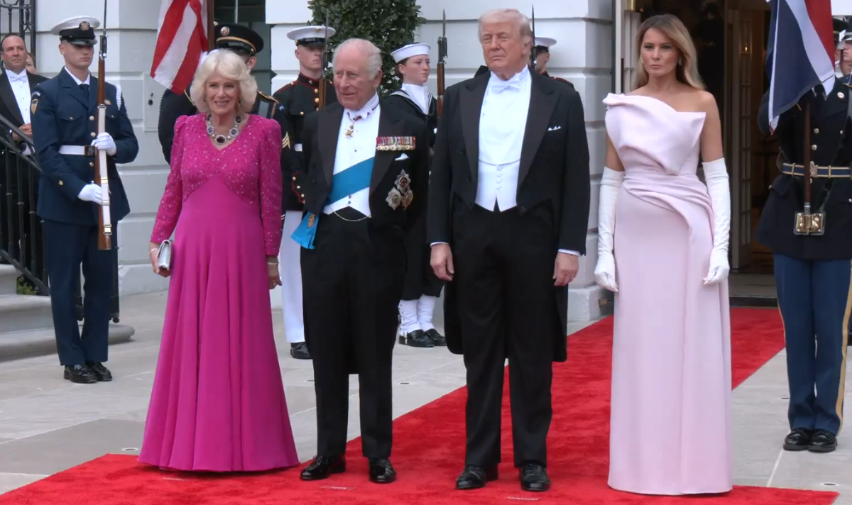 Queen Camilla turns heads in deep pink gown as Donald and Melania Trump host State Dinner