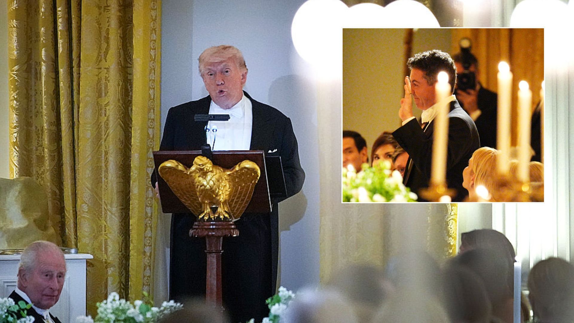 Rory McIlroy hailed by Donald Trump during State Dinner as King Charles watches on