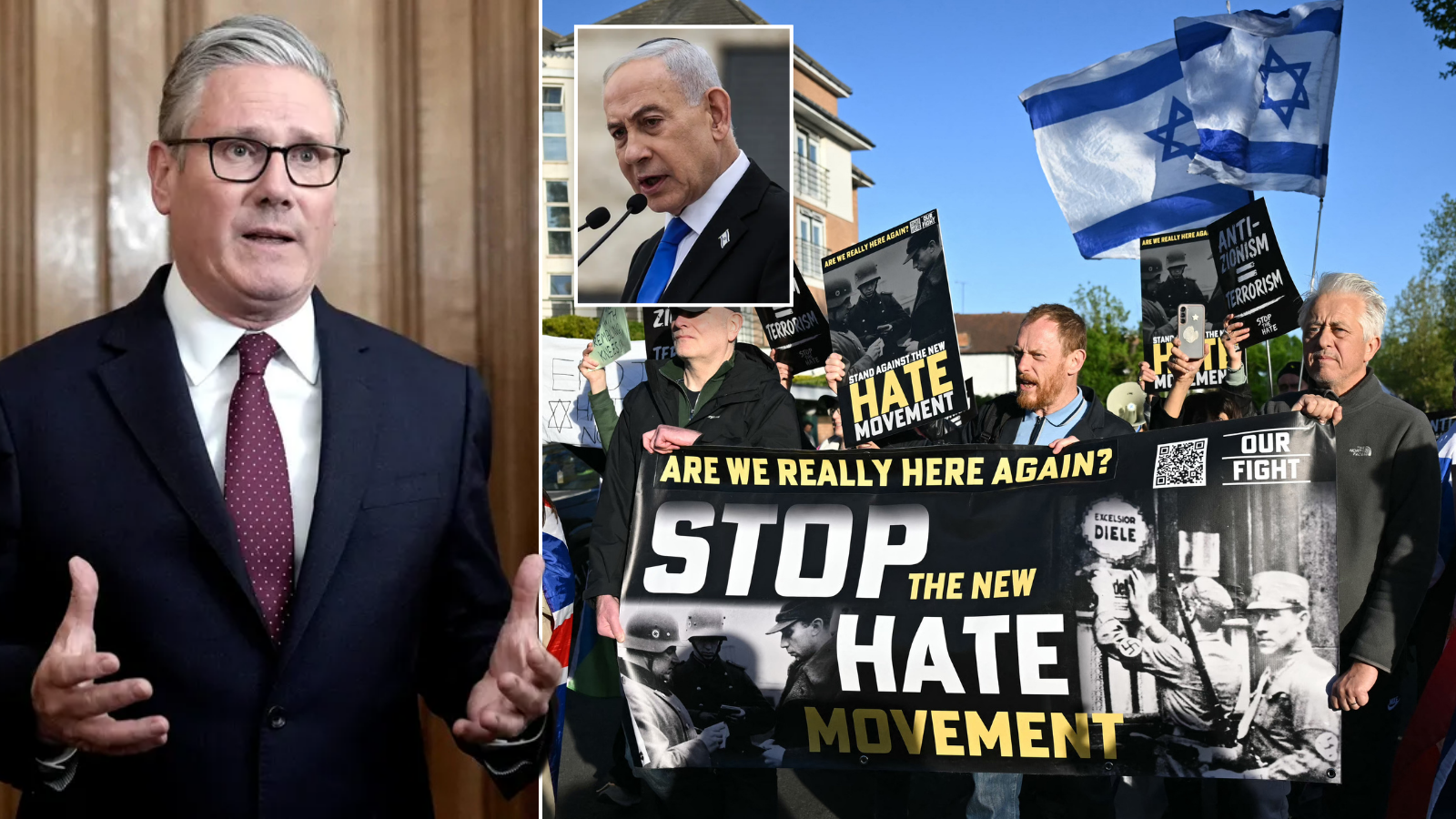 Israel demands Keir Starmer protects England's Jews after horror attack - as protesters brand PM 'Jew harmer'
