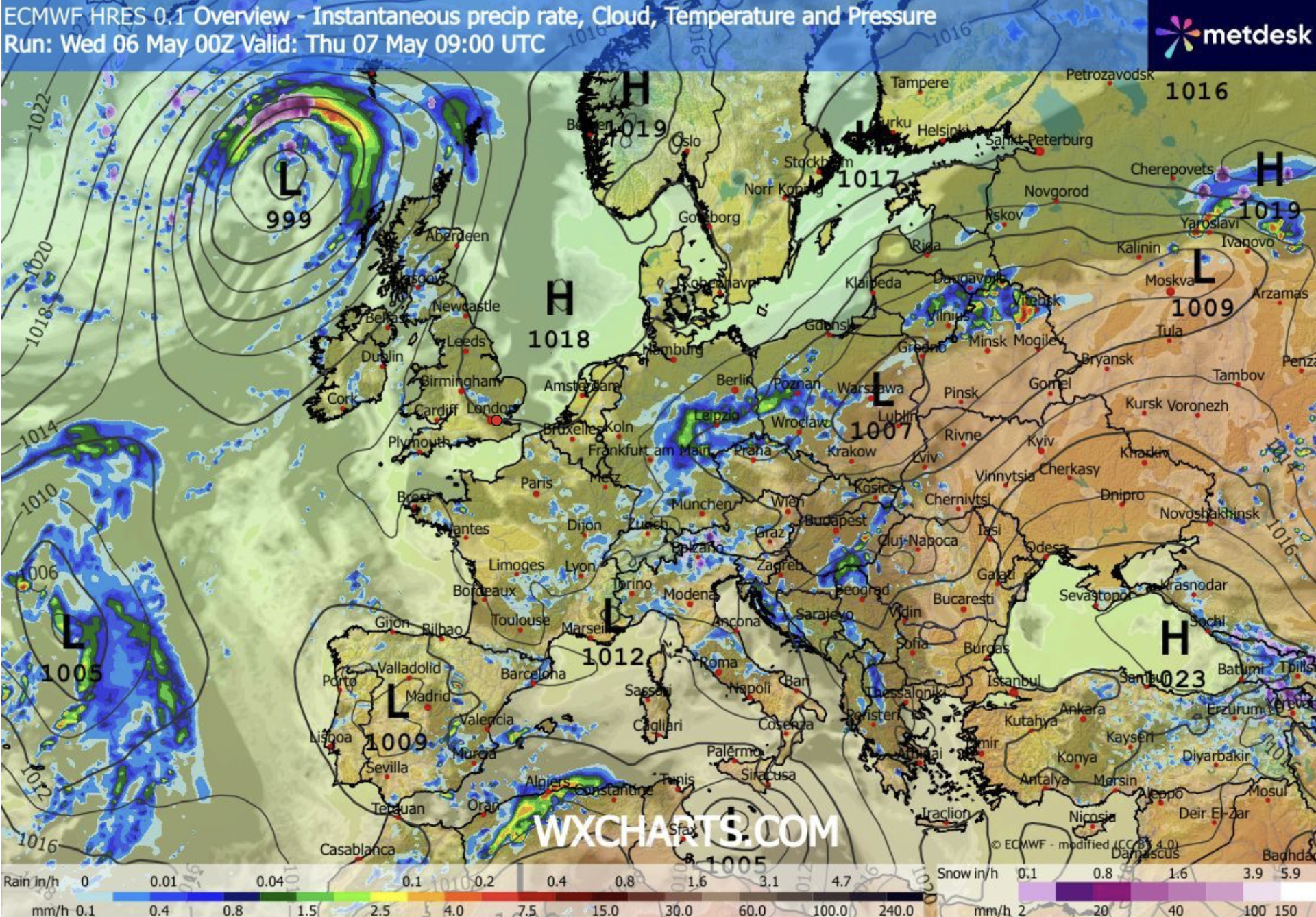 Weather in Britain set for thundery deluge after coldest May night for five years