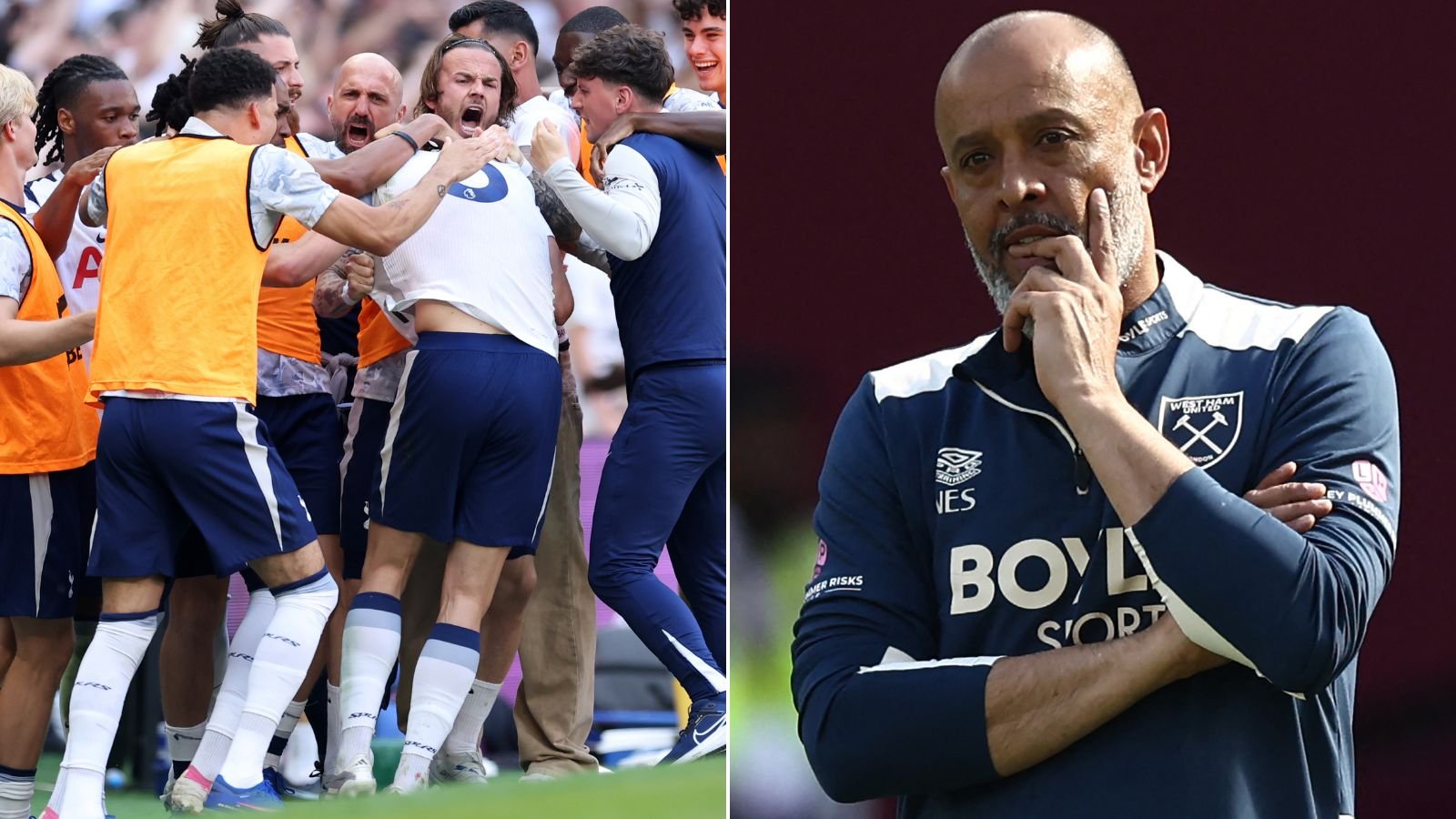 West Ham relegated as Tottenham narrowly avoid drop in tense Premier League finale