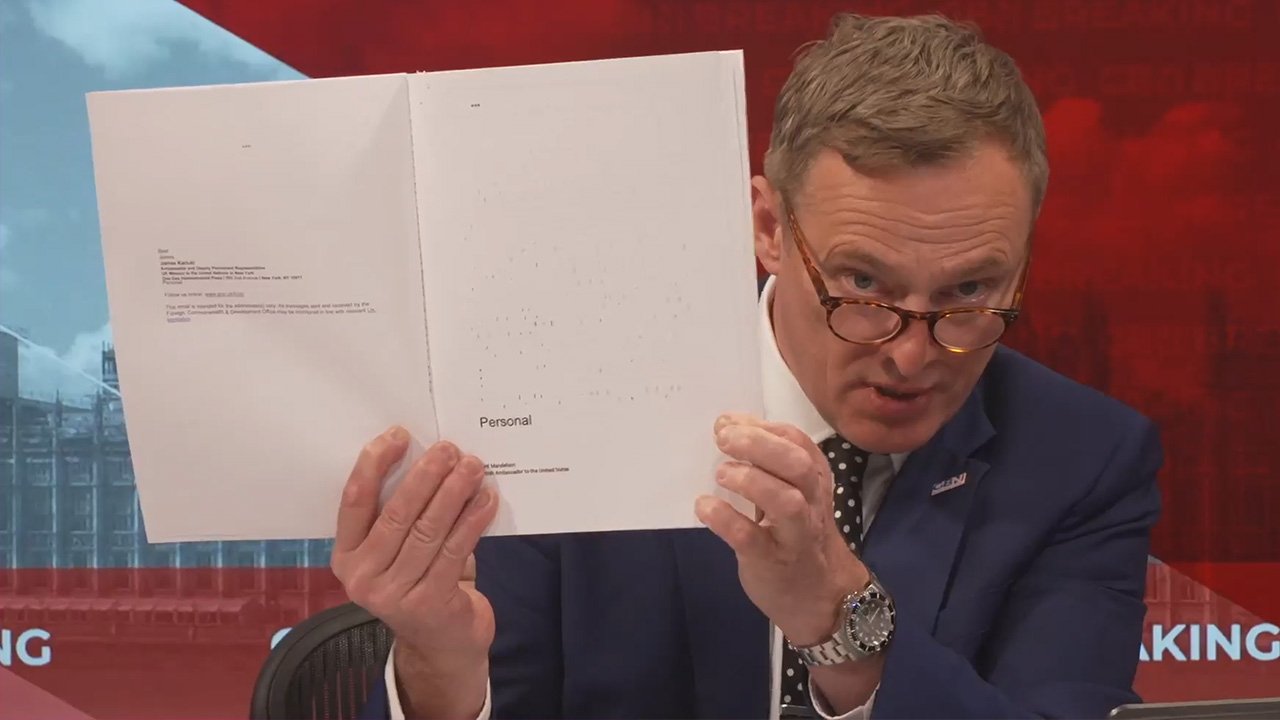 Martin Daubney astounded at 'colossal' scale of redactions as more Peter Mandelson files are released: 'It's like Morse code!'