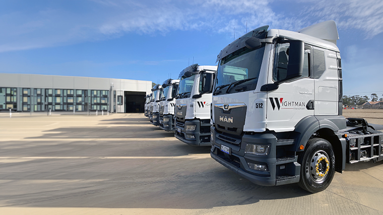 Penske Trucks in a line