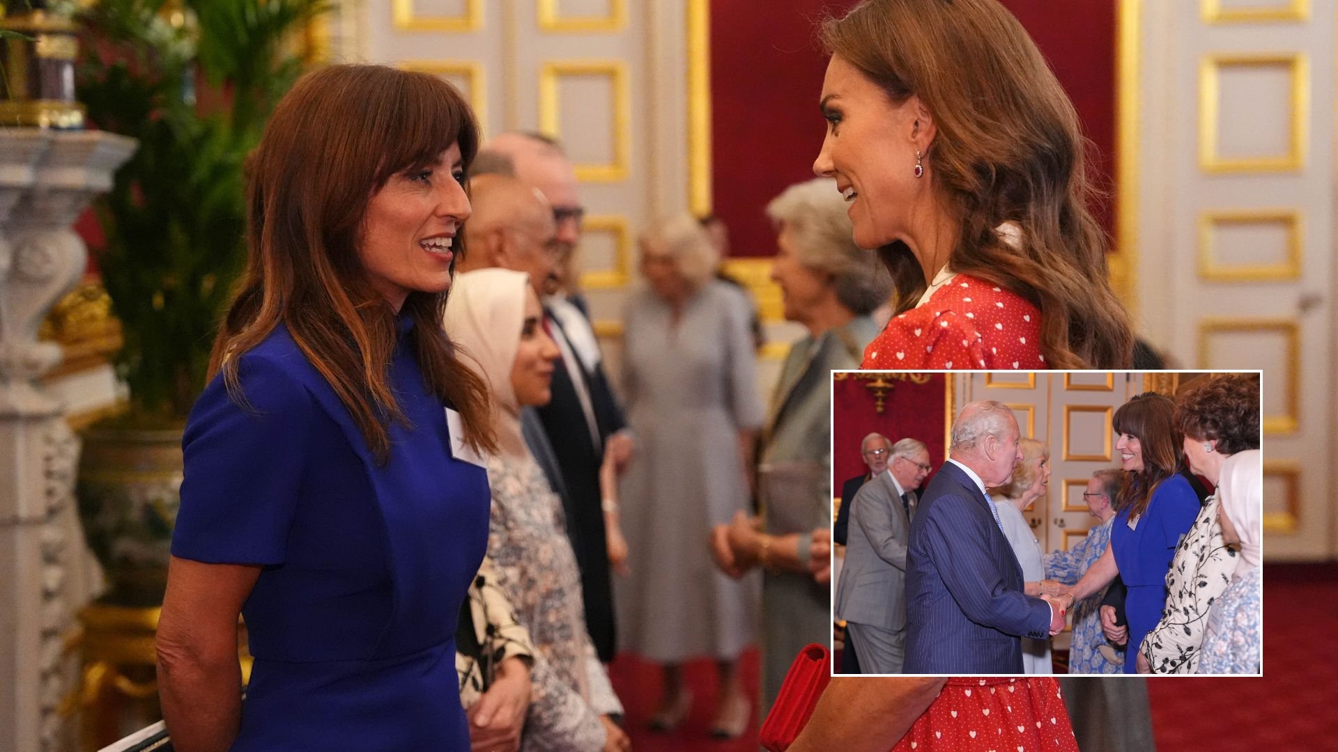 Davina McCall meets King Charles, Queen Camilla and Catherine at St James's Palace reception