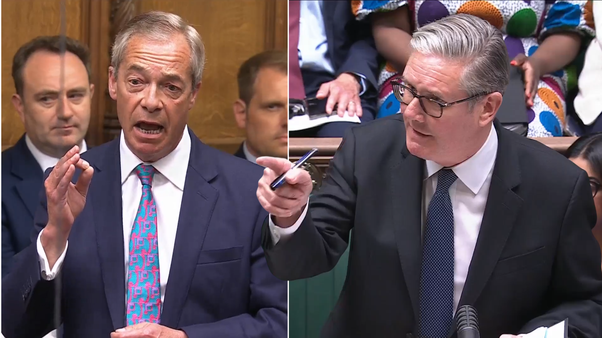 WATCH: Keir Starmer and Nigel Farage’s tense PMQs exchange in full