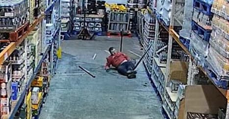 Scaffolder falls crotch-first onto metal pallet after horror