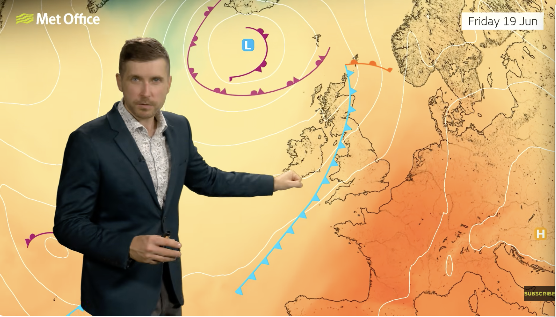 Storm front splicing Britain in two will plunge parts of UK into chilly winds as heatwave approaches