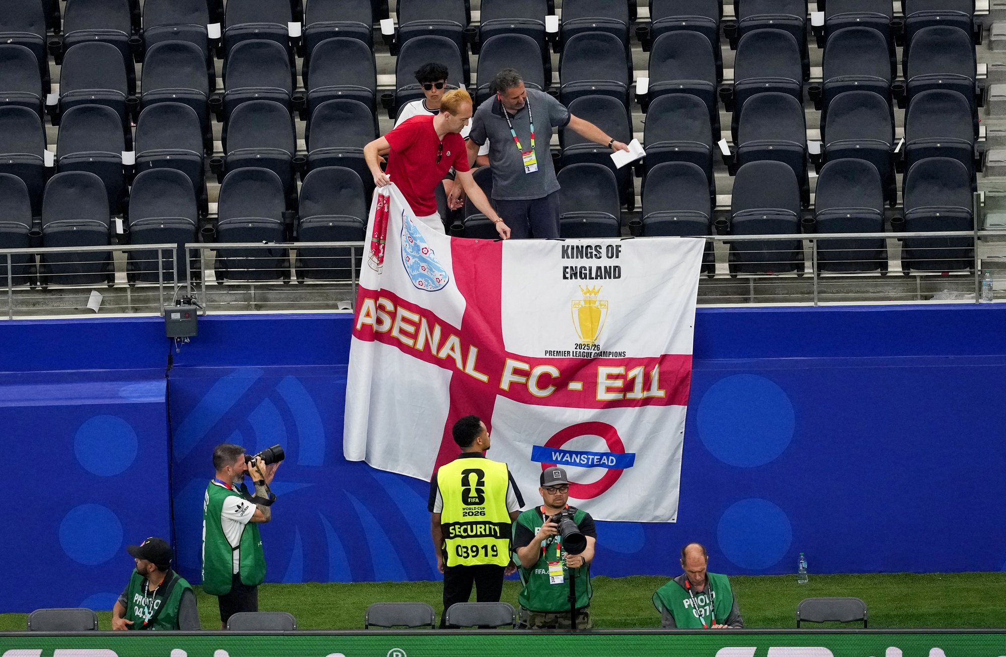 England fans ordered to remove St George's flags during World Cup victory over Croatia