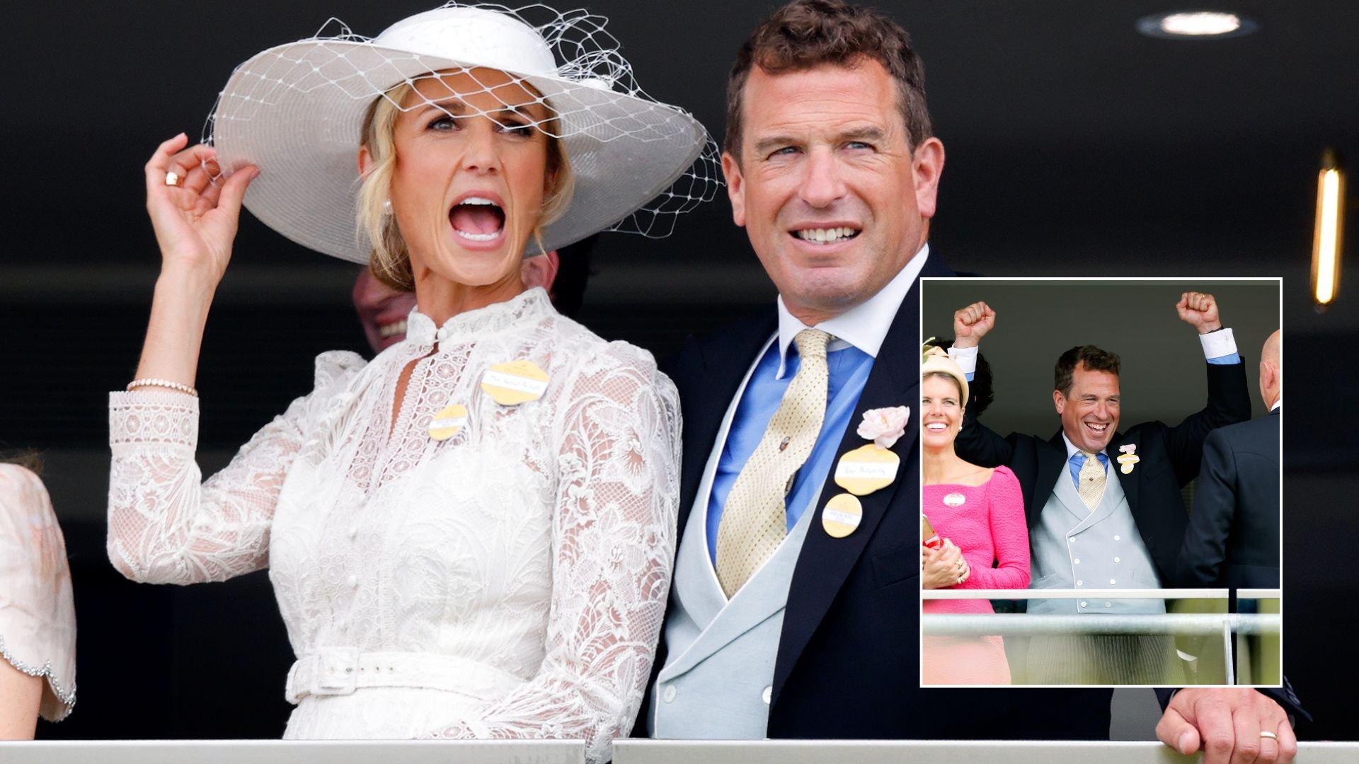 Peter and Harriet Phillips roar with emotion in first public event since Cotswolds wedding