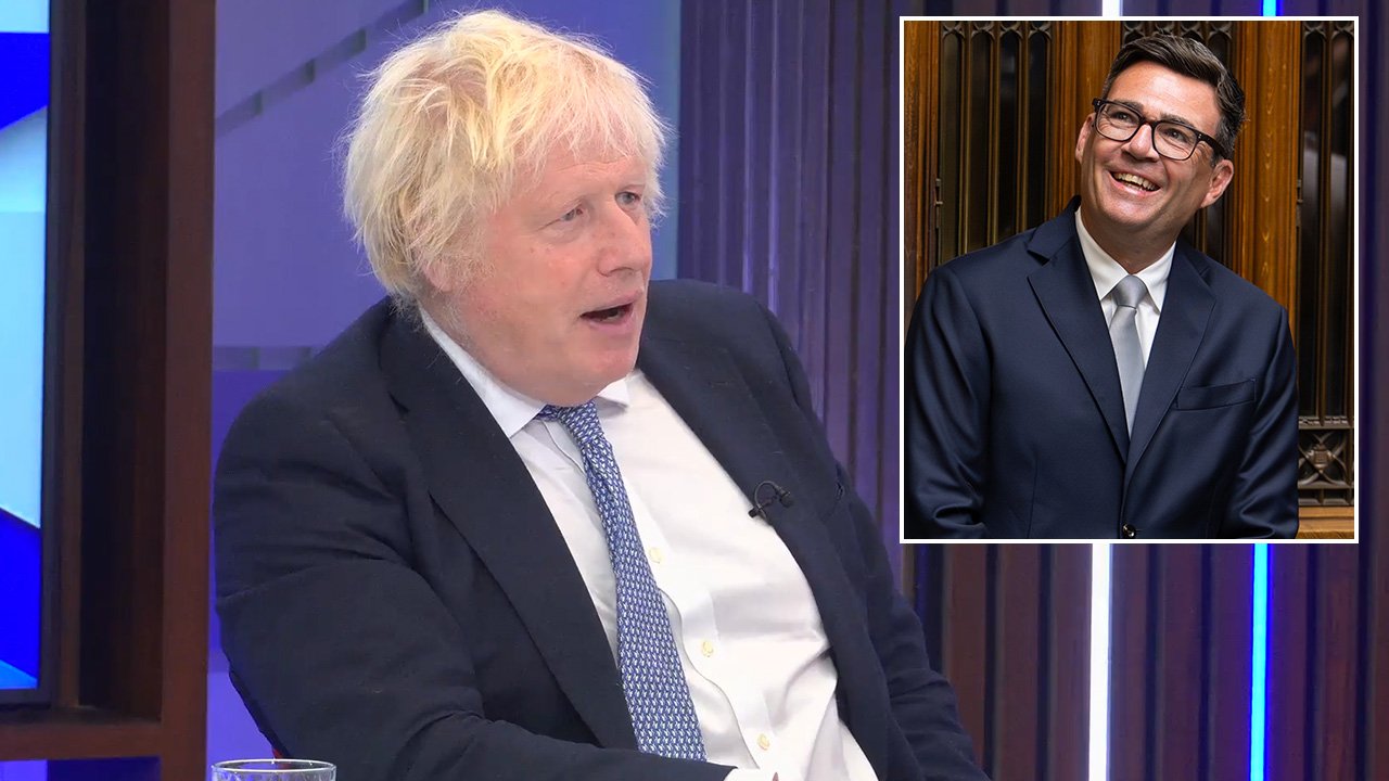 Boris Johnson takes aim at Andy Burnham as he backs Kemi Badenoch: 'He's a mascaraed Mancunian mystery!'