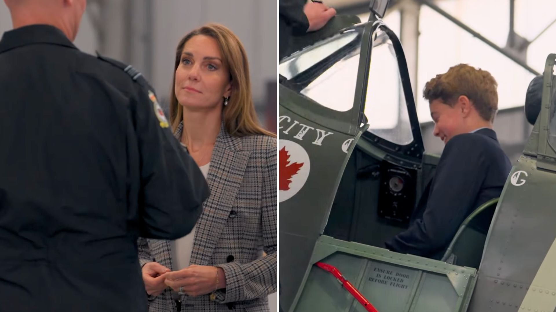 Kensington Palace releases unseen footage of Catherine and George at RAF base to mark Armed Forces Day