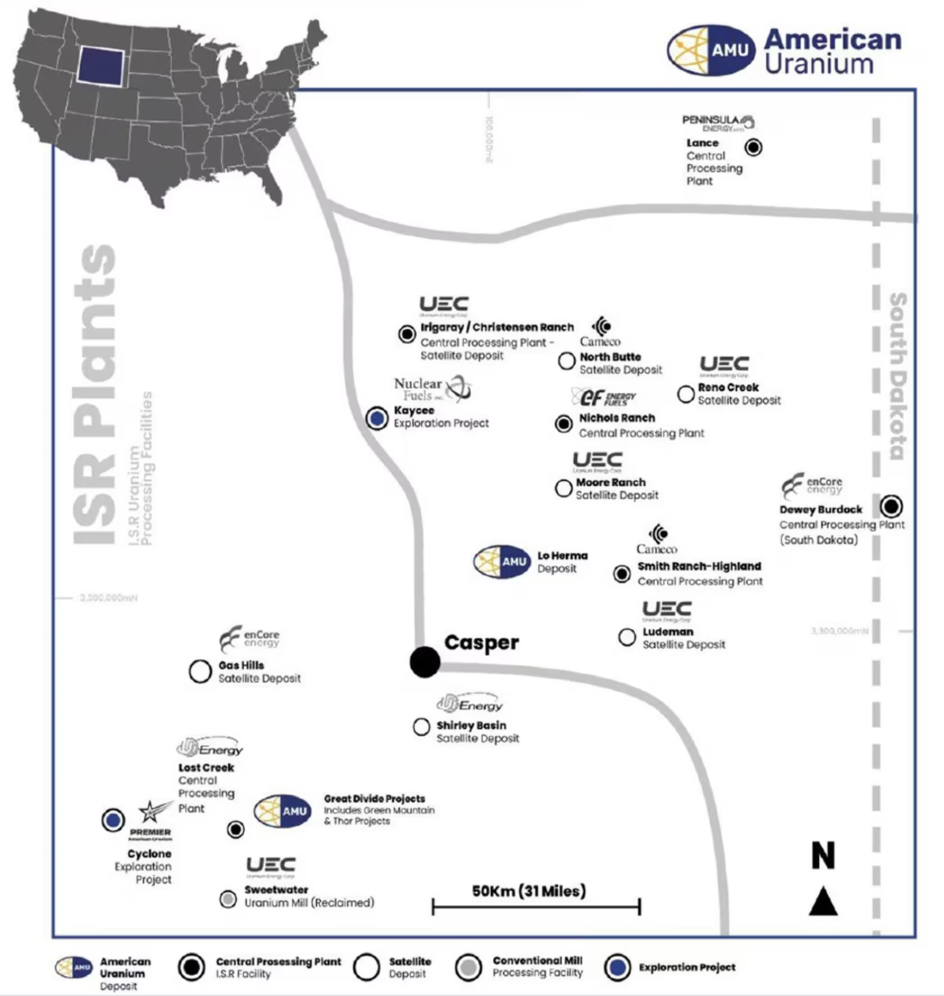 American Uranium's Wyoming portfolio