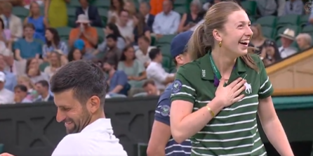 Novak Djokovic pranks ball girl at Wimbledon in hilarious moment