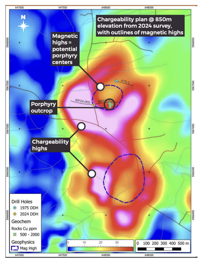 Geophysical map of Copper Quest Exploration's Stars project