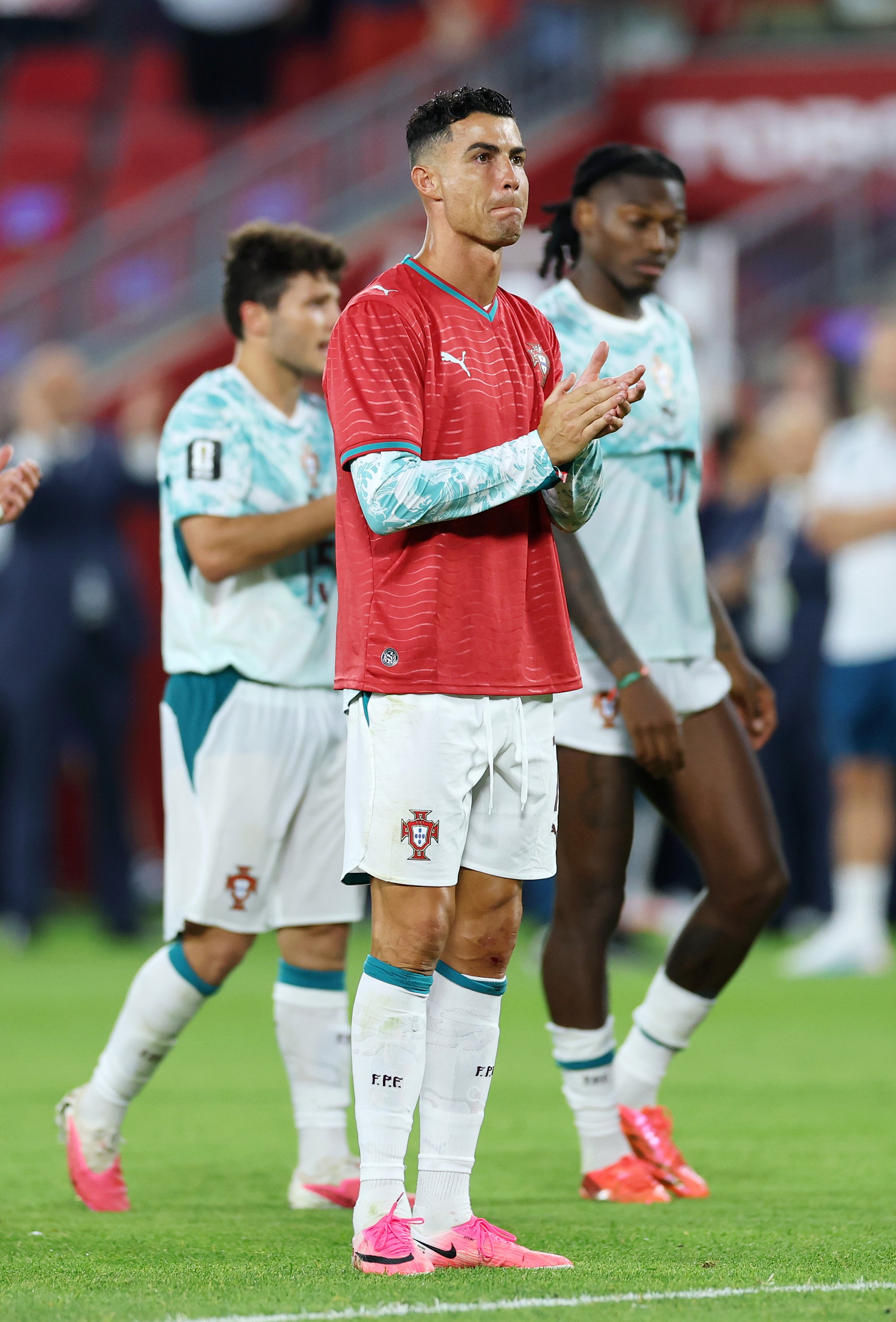 Cristiano Ronaldo breaks down in tears as he wears Diogo Jota shirt after Portugal World Cup win