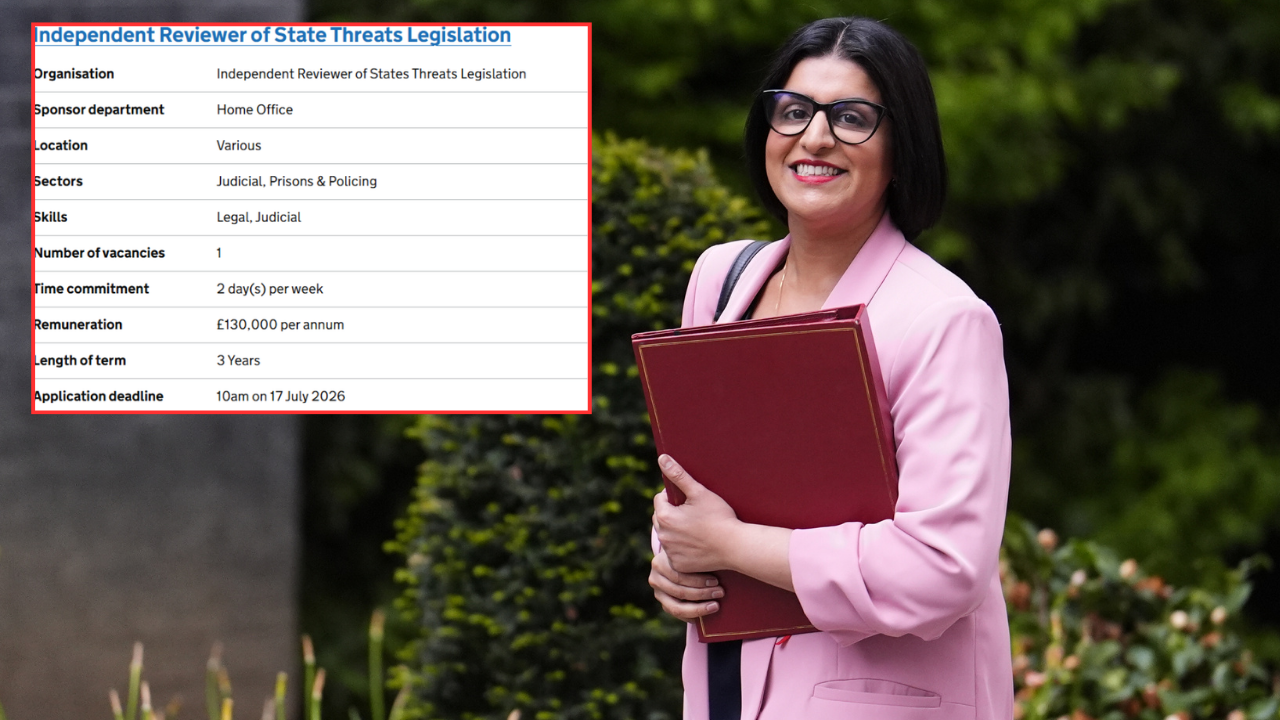 Labour to hand terror chief £130,000 salary for working just TWO days a week