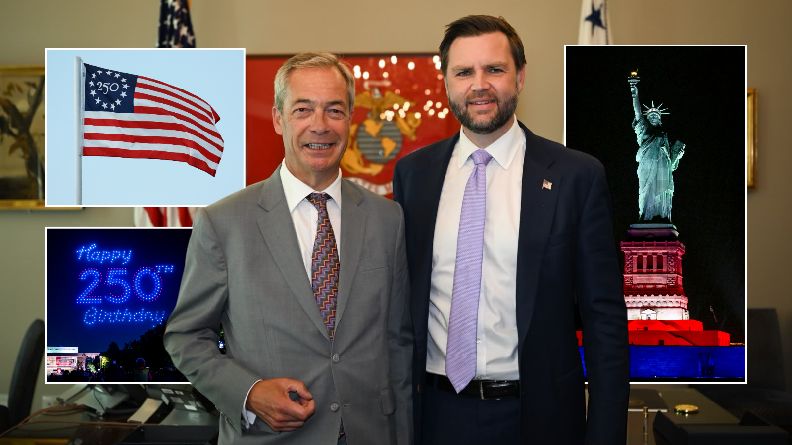 Nigel Farage joins JD Vance ahead of ‘spectacular’ Donald Trump independence rally