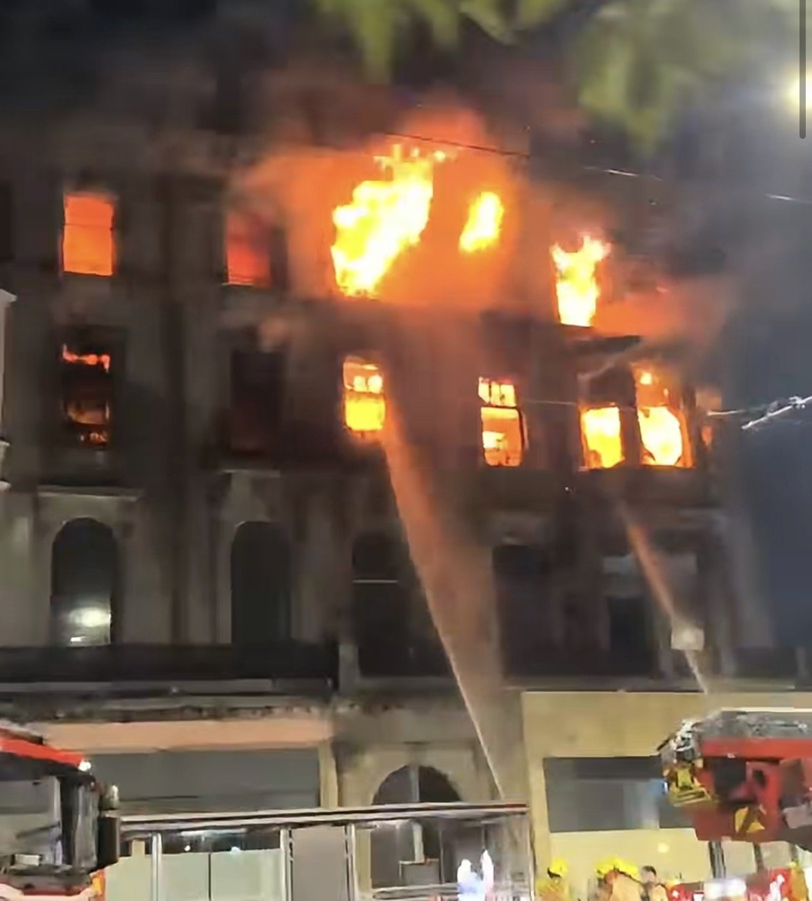 Huge fire guts historic building in central Edinburgh as flames rage through night sky