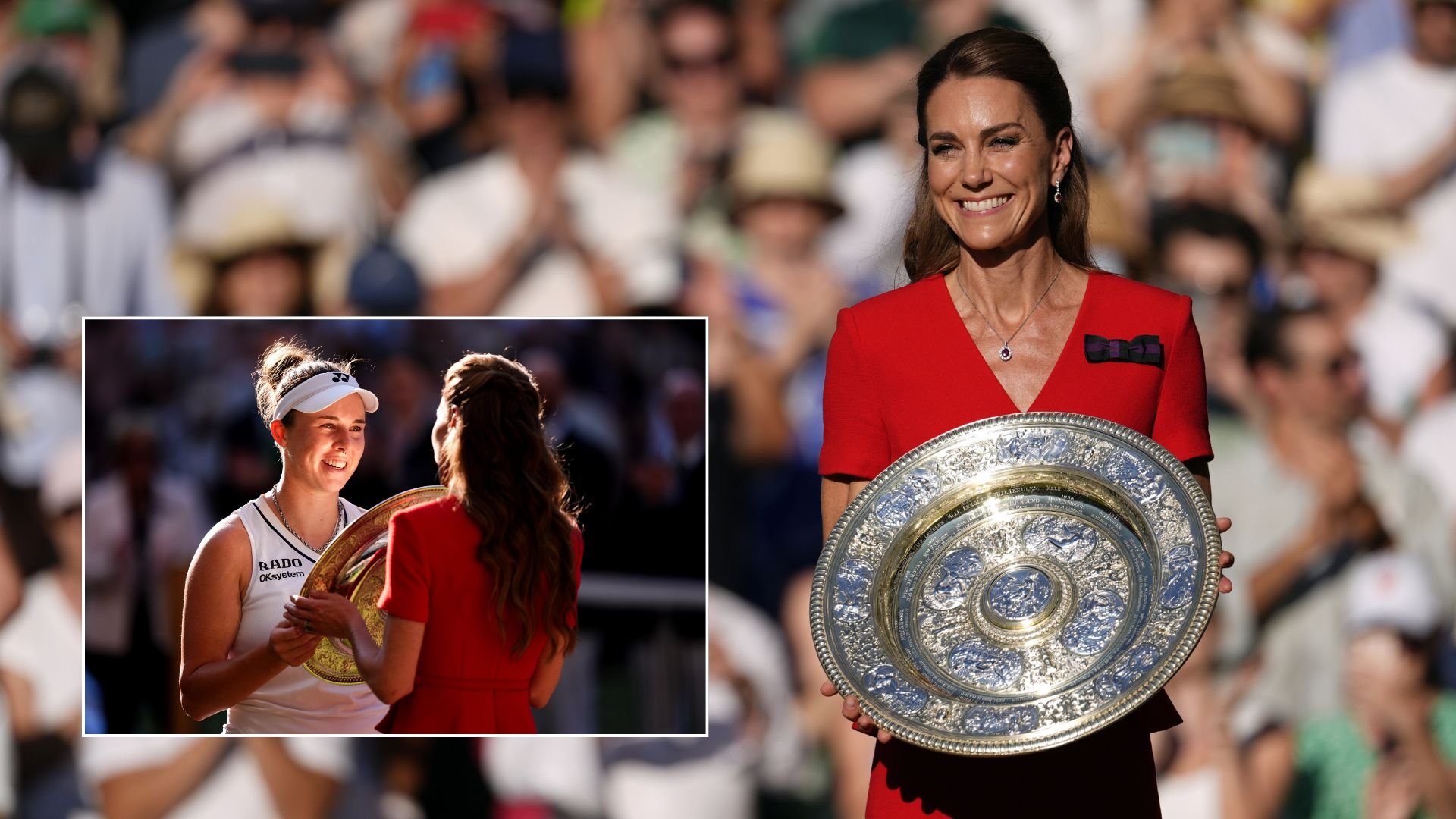 Catherine presents Wimbledon trophy to Linda Noskova after dramatic Ladies' Singles final