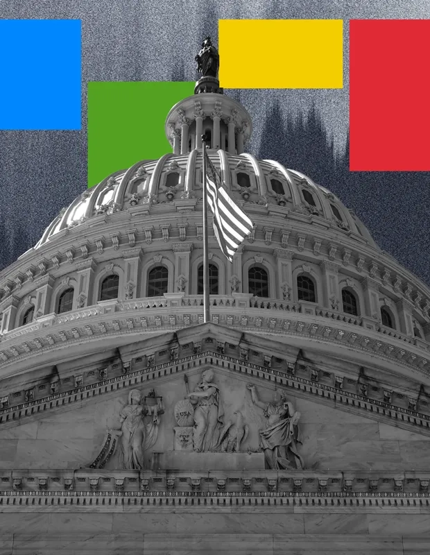 Capital building with soundwaves behind reflecting the political and sustainability nature of the Shift Key Podcast