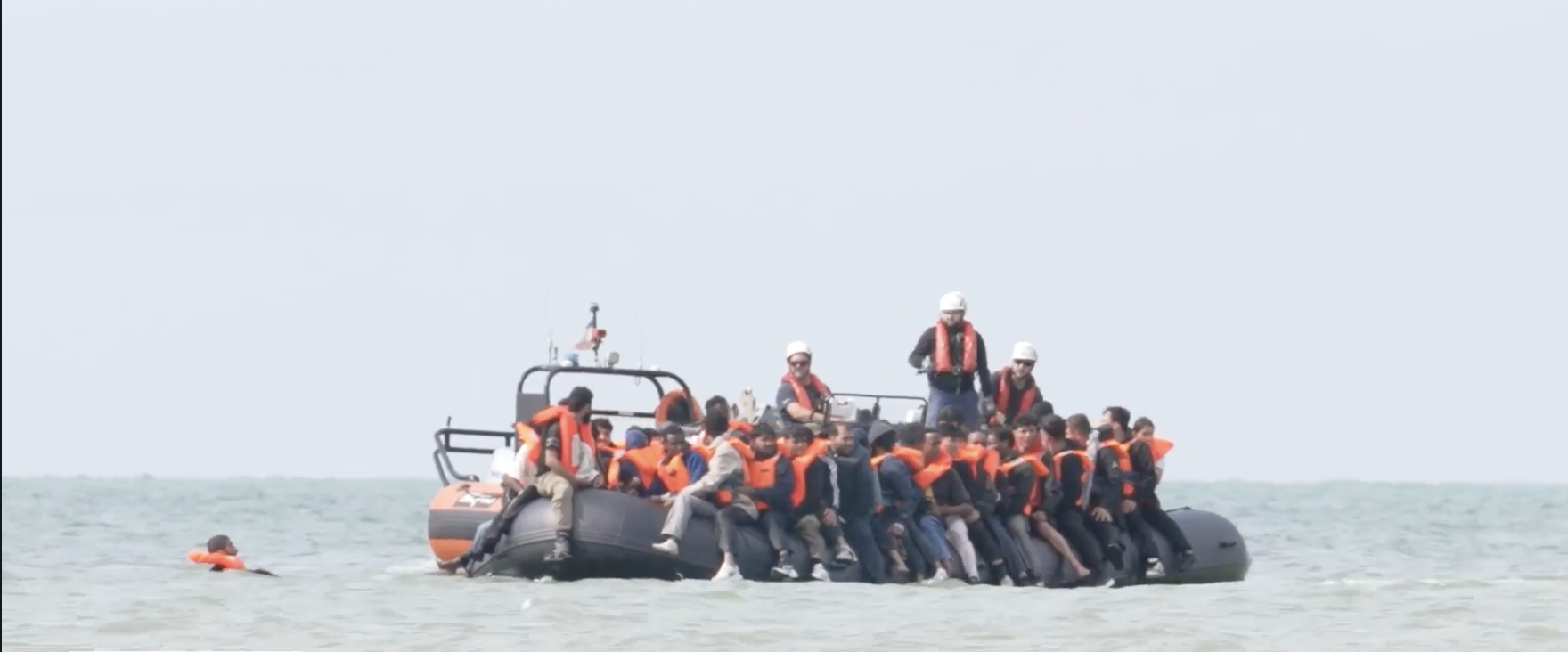 Second EVER mega dinghy full of migrants crosses English Channel as three boats arrive for first time since Andy Burnham became PM