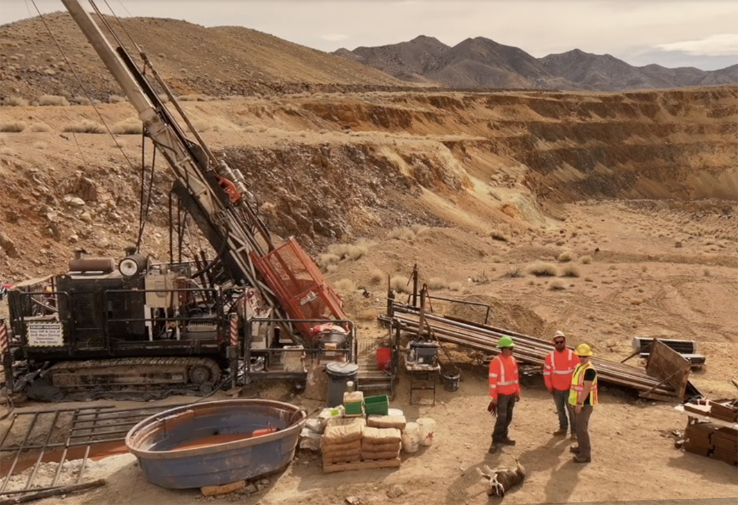 Lahontan Gold drilling exploration rig set up
