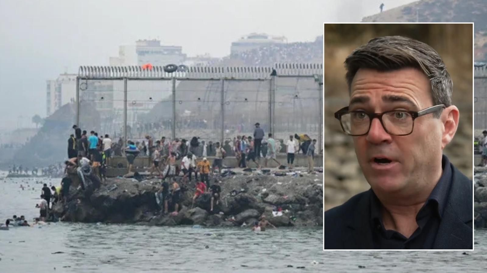 Andy Burnham 'concerned' after tens of thousands of migrants storm Spanish border as he rushes to Dover