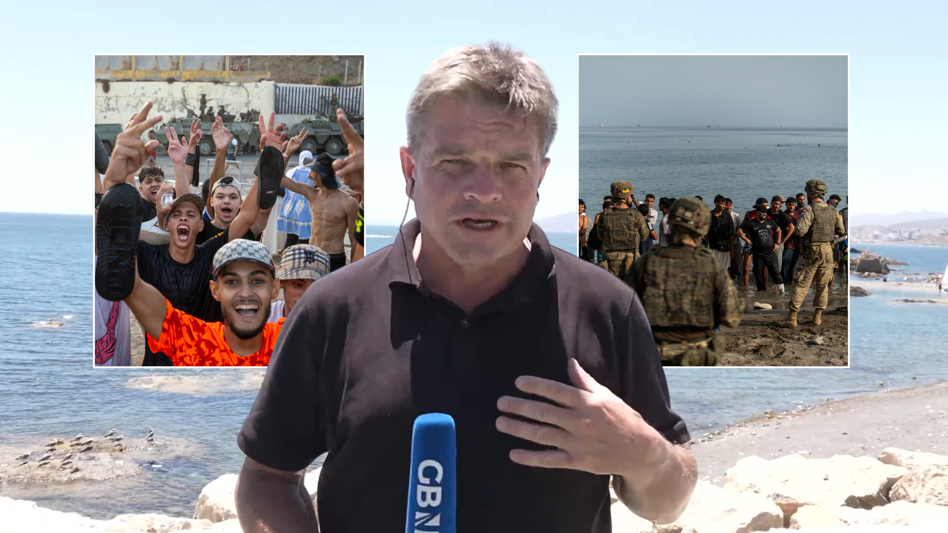 Dougie Beattie provides update from Ceuta after GB News crew accosted by migrants: ‘Getting quite scary!'