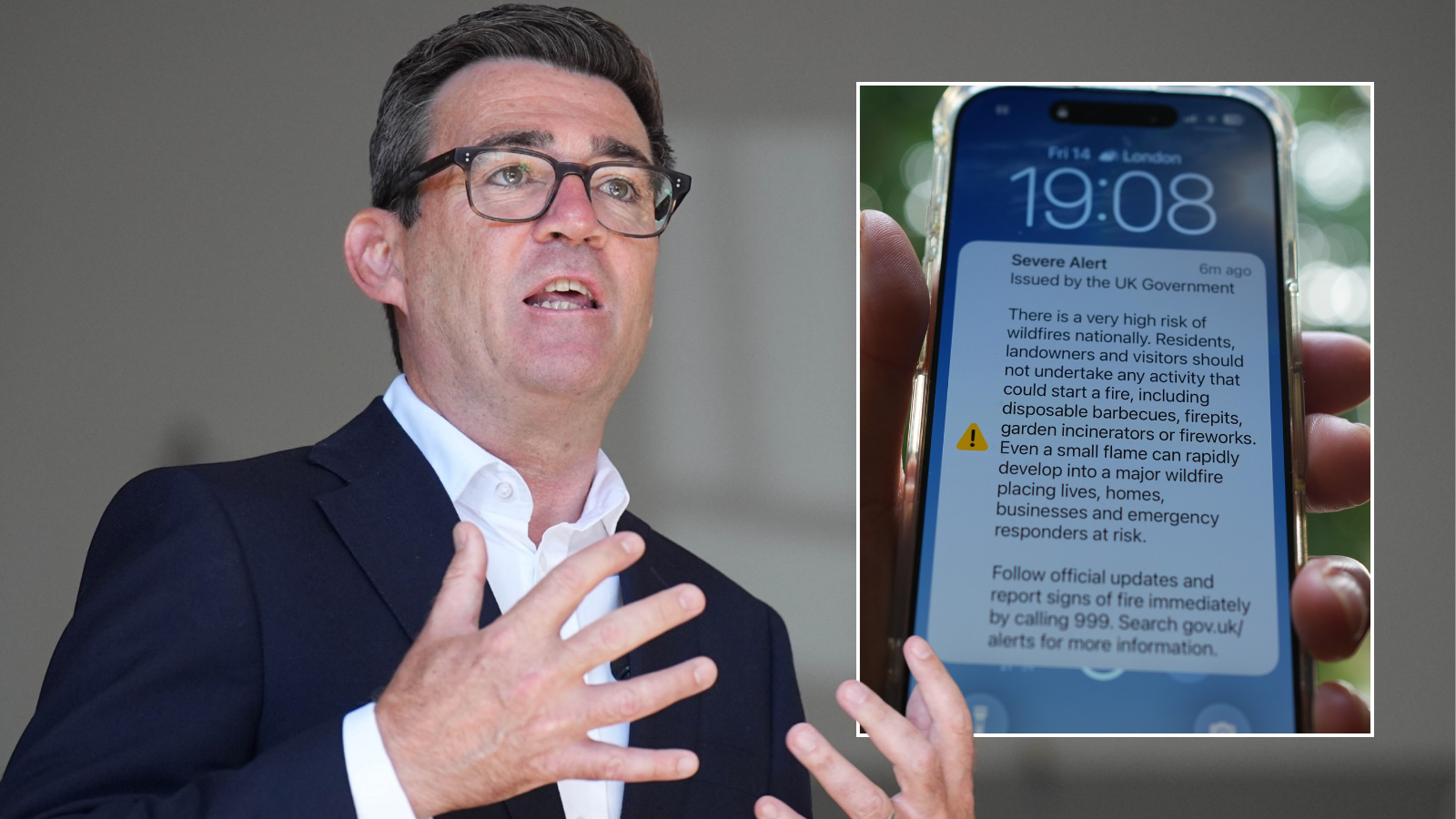 Andy Burnham issued emergency alert warning after millions receive fire update