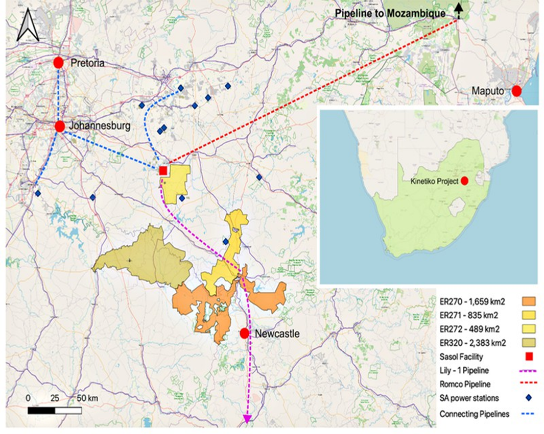 Kinetiko Energy project and infrastructure map