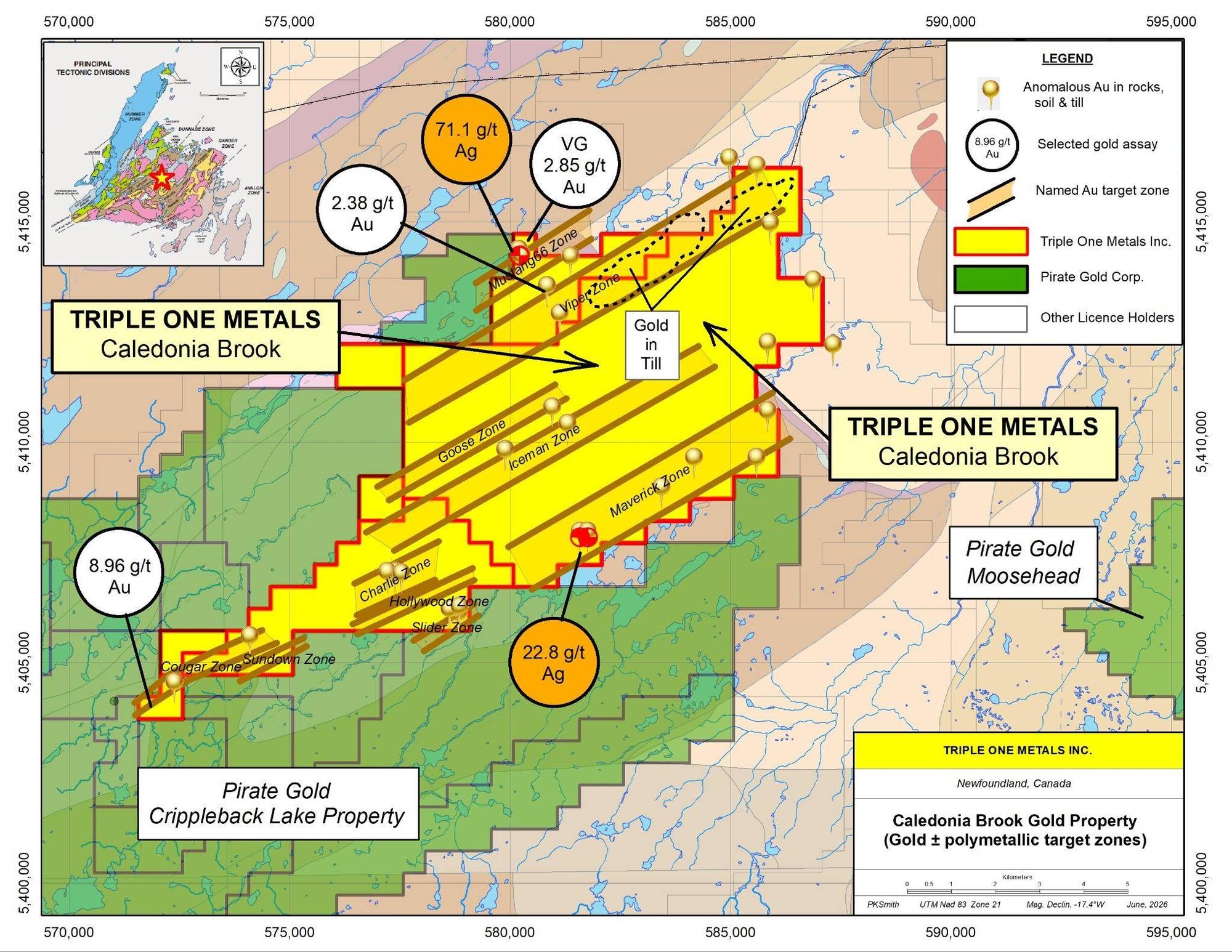 Triple One Metals Caledonia Brook project