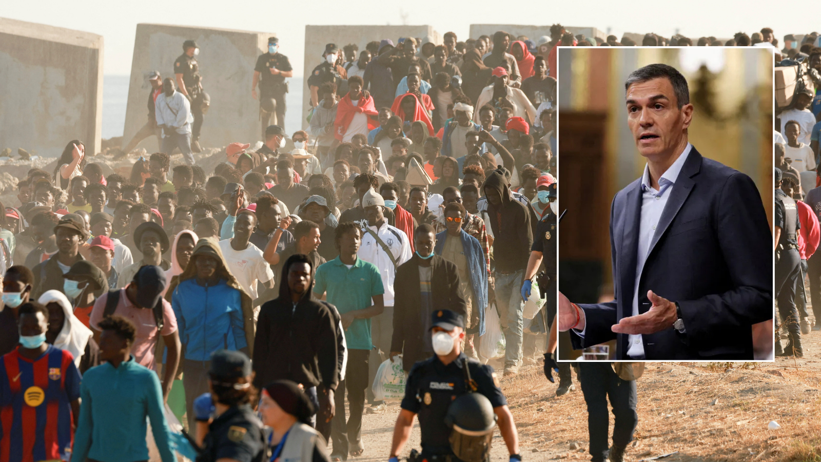 Spain's socialist leader absolves Morocco of any involvement in Ceuta crisis that saw 80,000 migrants invade exclave