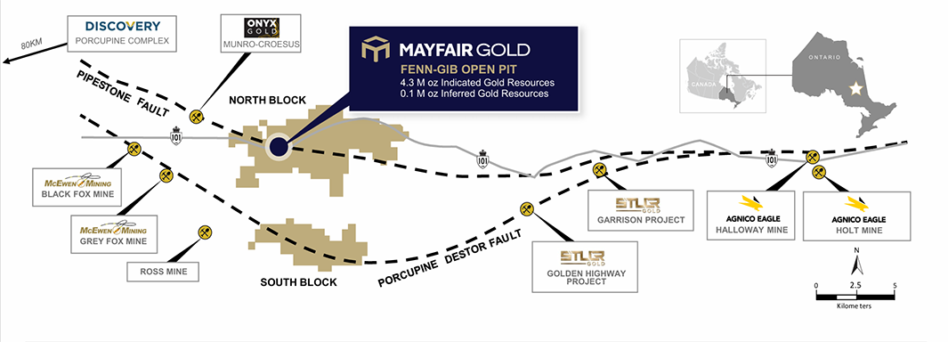 Mayfair Gold Fenn Gib Gold project location